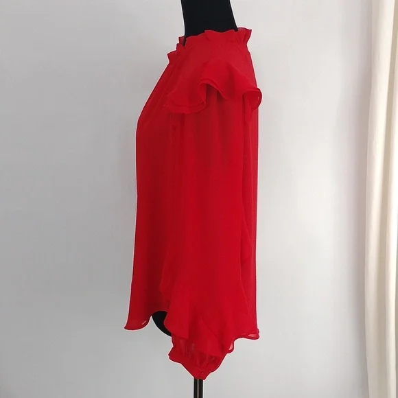 Ann Taylor Ruffle Sleeve Mock Neck Top - Picture 7 of 12